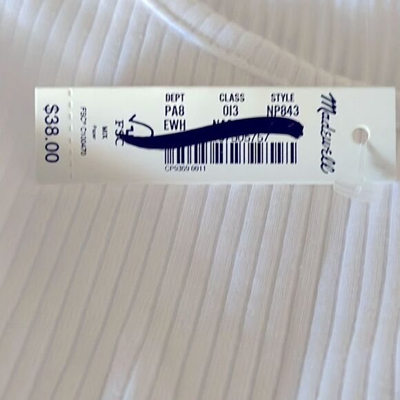 Madewell Highneck Tank Size XS With Shelf Bra in Sleekhold in White NWT - Picture 7 of 8